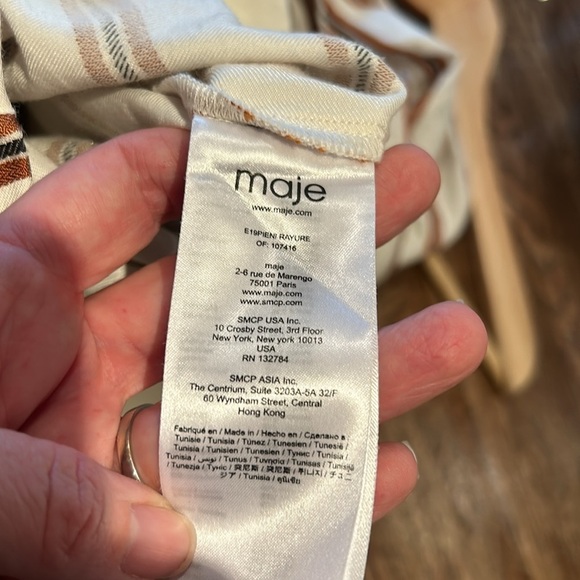 Maje Pieni Striped V-Neck Twill Jumpsuit ( 38 ) 6 - Picture 8 of 15